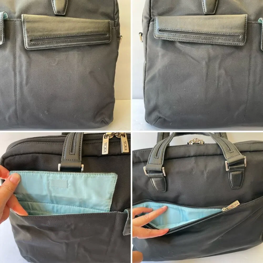 TUMI Nylon Laptop Bag Leather Trim No Strap
